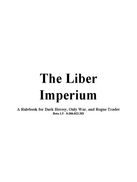 Your guide to leading the forces of the Imperium in games of Warhammer: The Horus Heresy . . Liber imperium pdf download
